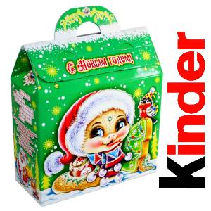 Сладкий новогодний подарок в картонной упаковке весом 600 грамм по цене 845 руб