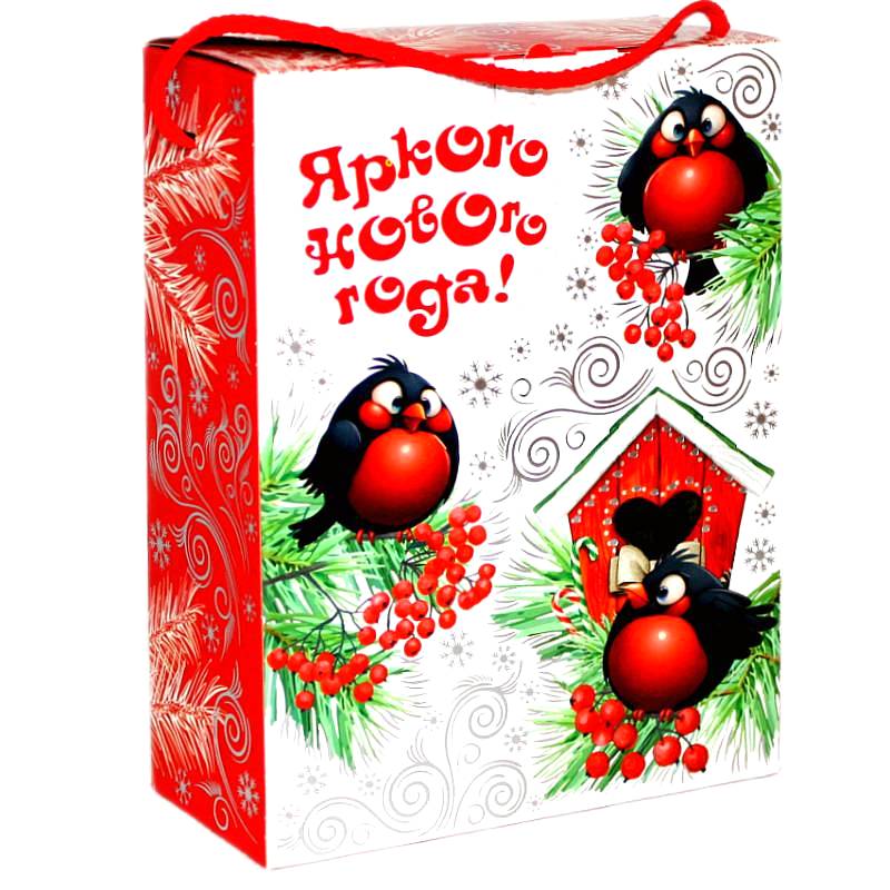 Сладкий подарок на Новый Год в картонной упаковке весом 750 грамм