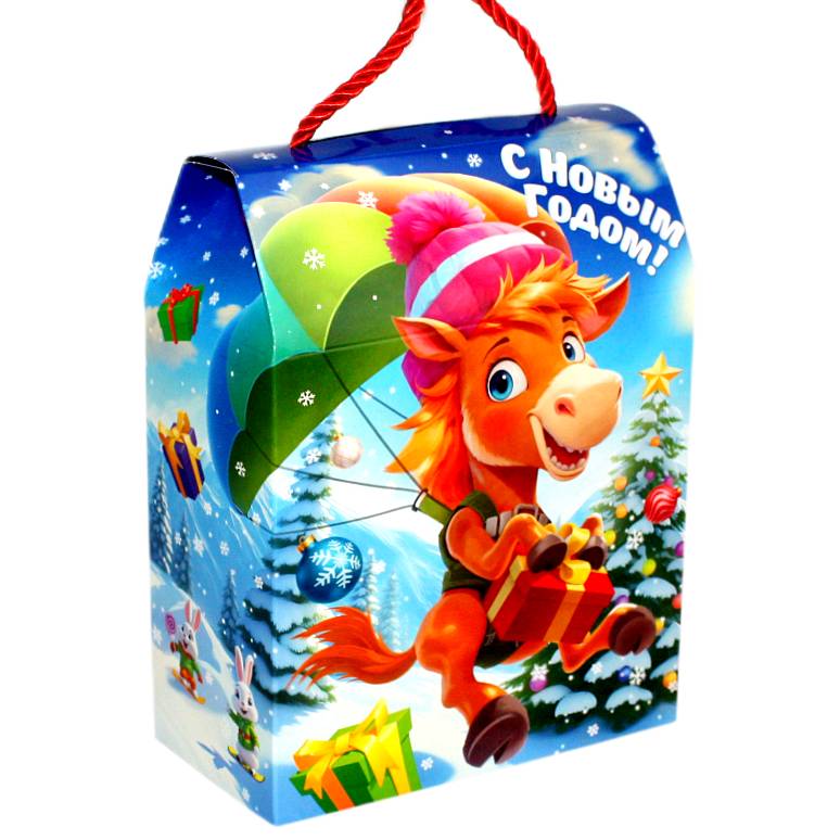 Сладкий подарок на Новый Год в картонной упаковке весом 750 грамм
